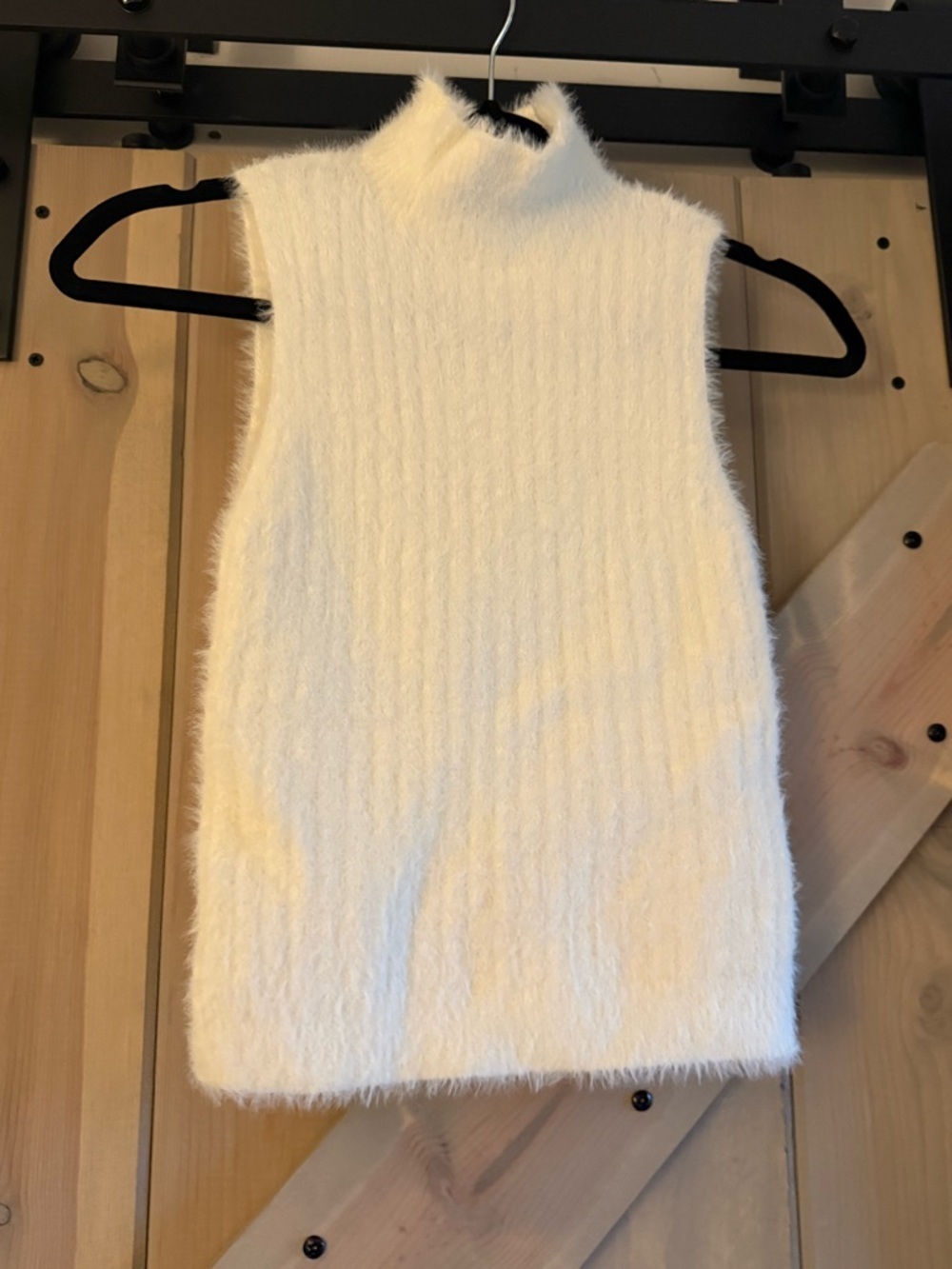 NWOT Double Zero Fuzzy Sleeveless Mock Neck Top